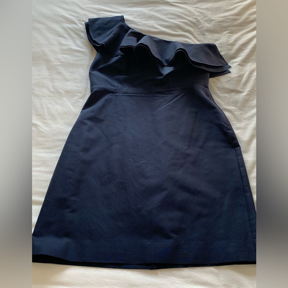 EUC! J.Crew One-Shoulder Ruffle Dress